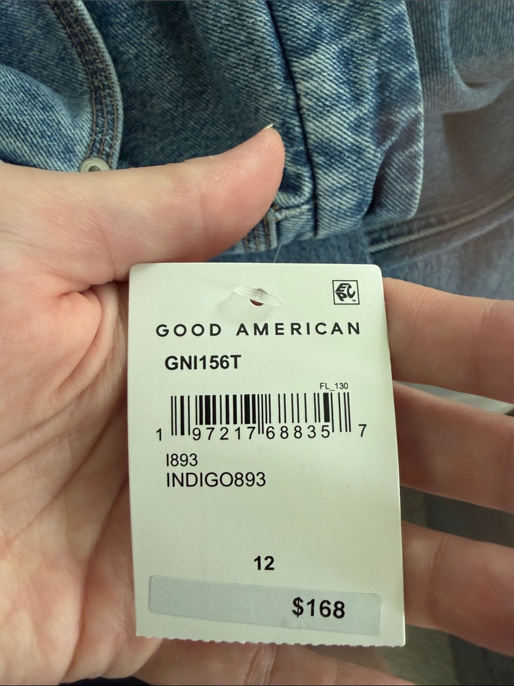 Good American 90s Relaxed Medium Blue Distressed Jeans - Picture 6 of 6